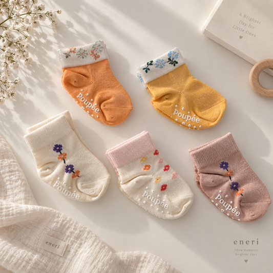 Blooming Steps Non-Slip Baby Socks (Set of 5)
