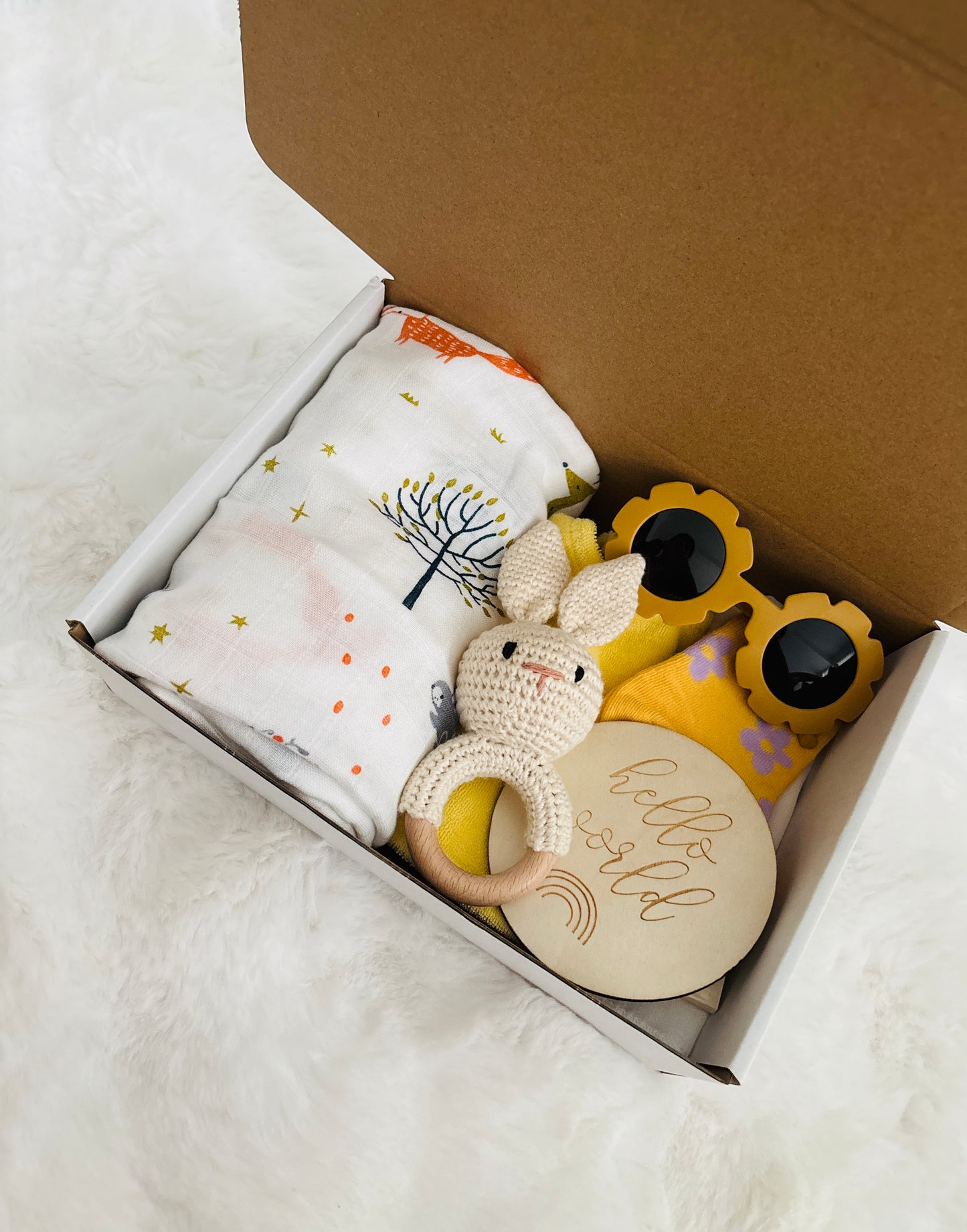 The 'Hello World' Premium Baby Gift Set - Sunshine Yellow
